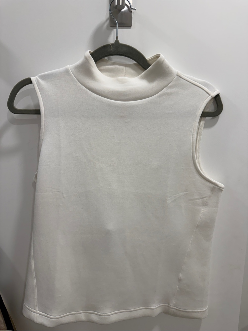 SPANX Sleeveless Mock Neck Top in White
